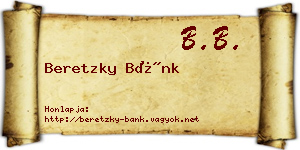 Beretzky Bánk névjegykártya